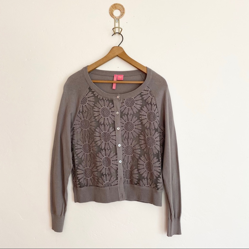 Embroidered Flower Cardigan
